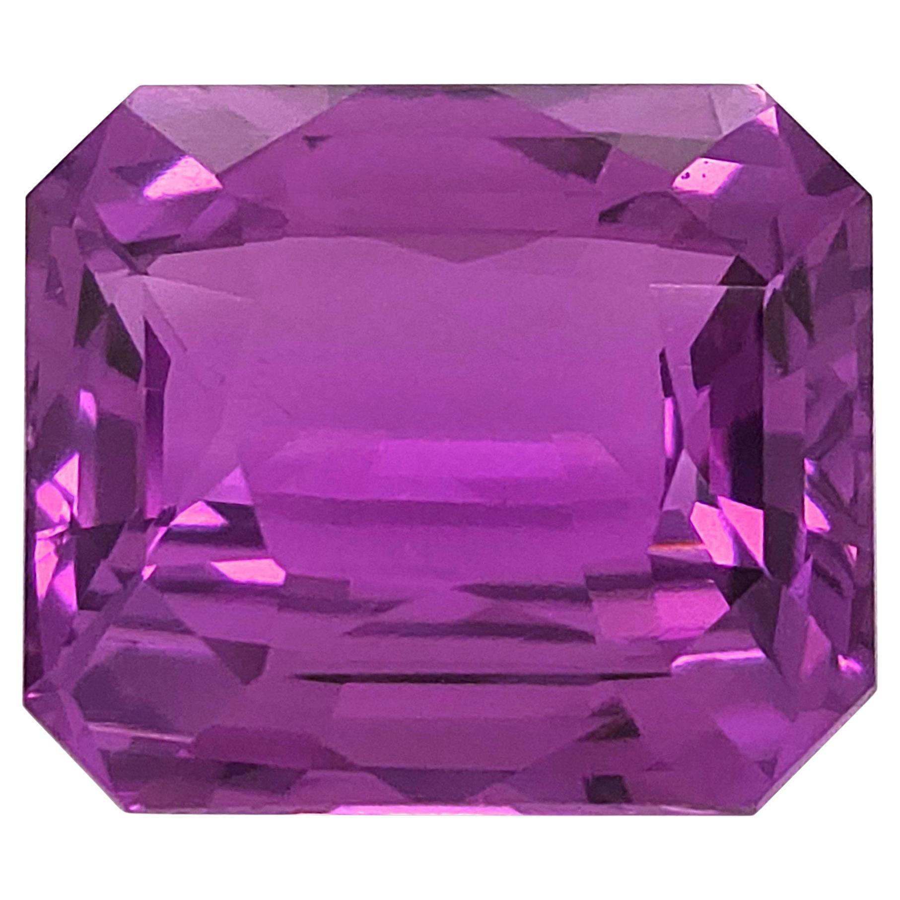 GIA Certified 3.28 Carats Unheated Purple Sapphire purple color octagonal shape