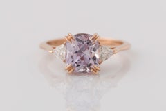 GIA Certified 3.28 Ct. Natural Light Purple Sapphire Diamond Engagement Ring