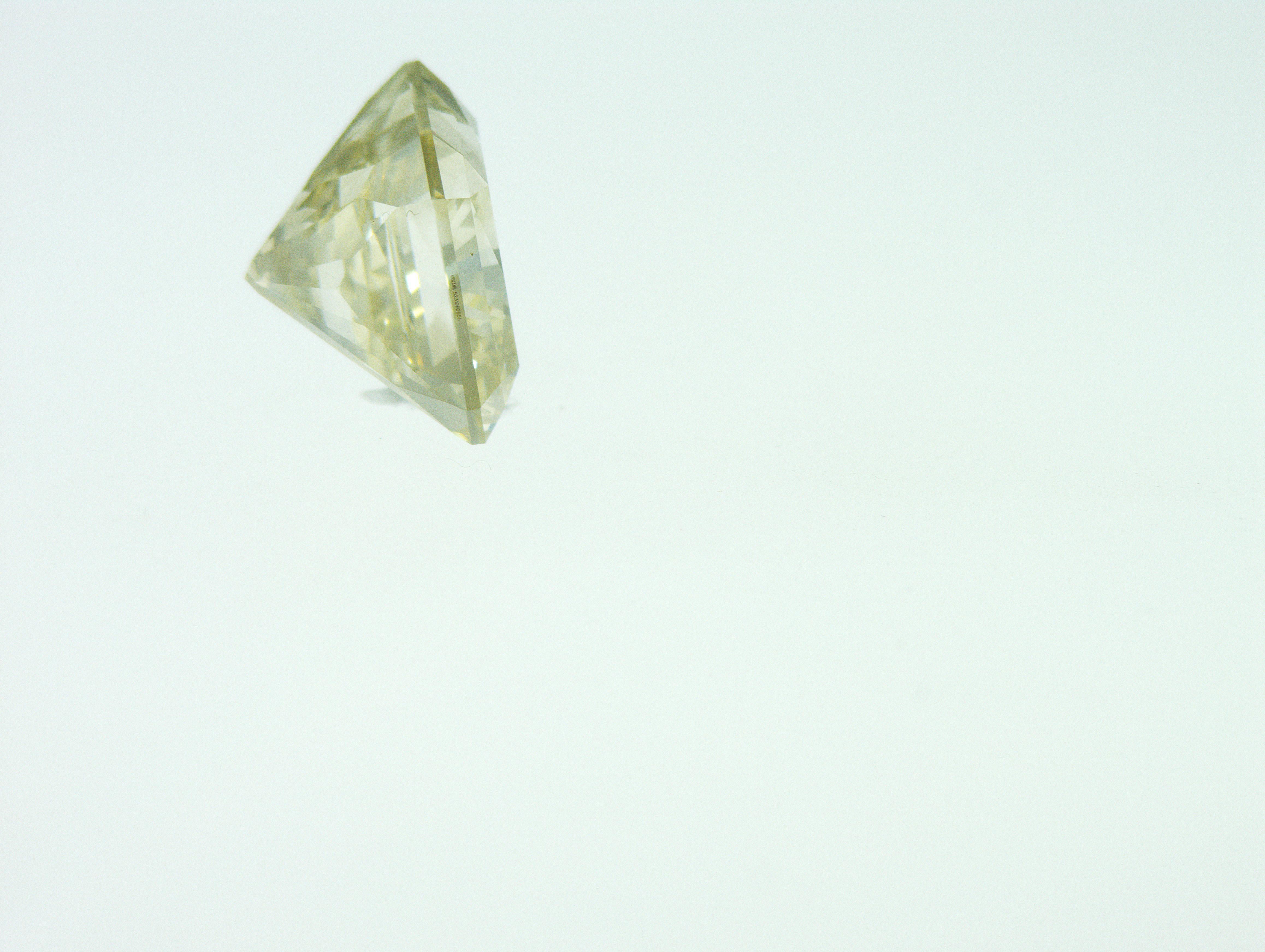 Modern GIA Certified 3.29 ct Fancy Light Brownish Greenish Yellow Diamond