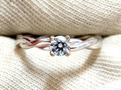 GIA certified .32ct Round Diamond Ring 14kt Classic D/si1 Braid*