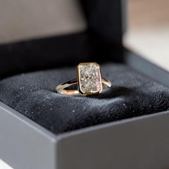 GIA Certified 3.30 Carat D VVS1 Radiant Diamond Bezel Ring in 18K Rose Gold