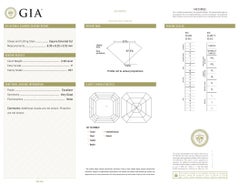 Anello con diamante quadrato taglio smeraldo certificato GIA da 3,30 carati F VS1 in platino