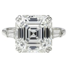 GIA Certified 3.30 Carat F VS1 Square Emerald Cut Diamond Ring in Platinum