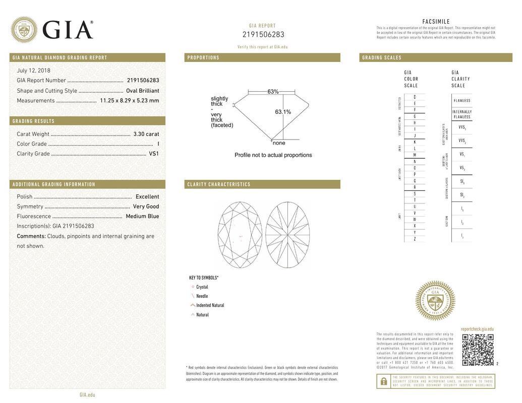Contemporaneo GIA Certificato 3,30 Carati Ovale Halo Multi-Row  Anello con diamante in vendita
