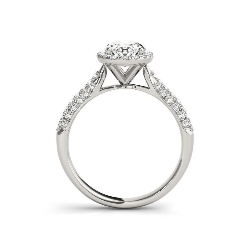 GIA Certificato 3,30 Carati Ovale Halo Multi-Row  Anello con diamante In condizioni Nuovo in vendita a New York, NY
