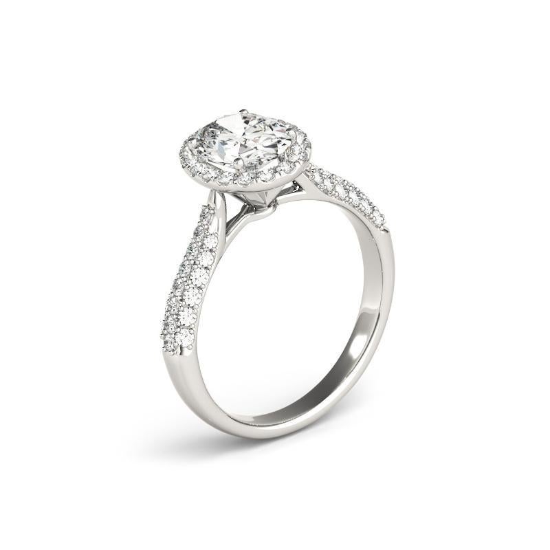 Donna GIA Certificato 3,30 Carati Ovale Halo Multi-Row  Anello con diamante in vendita