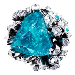 GIA Certified 33.00 Carat Brazilian Paraiba GALAXY RING set in 18K