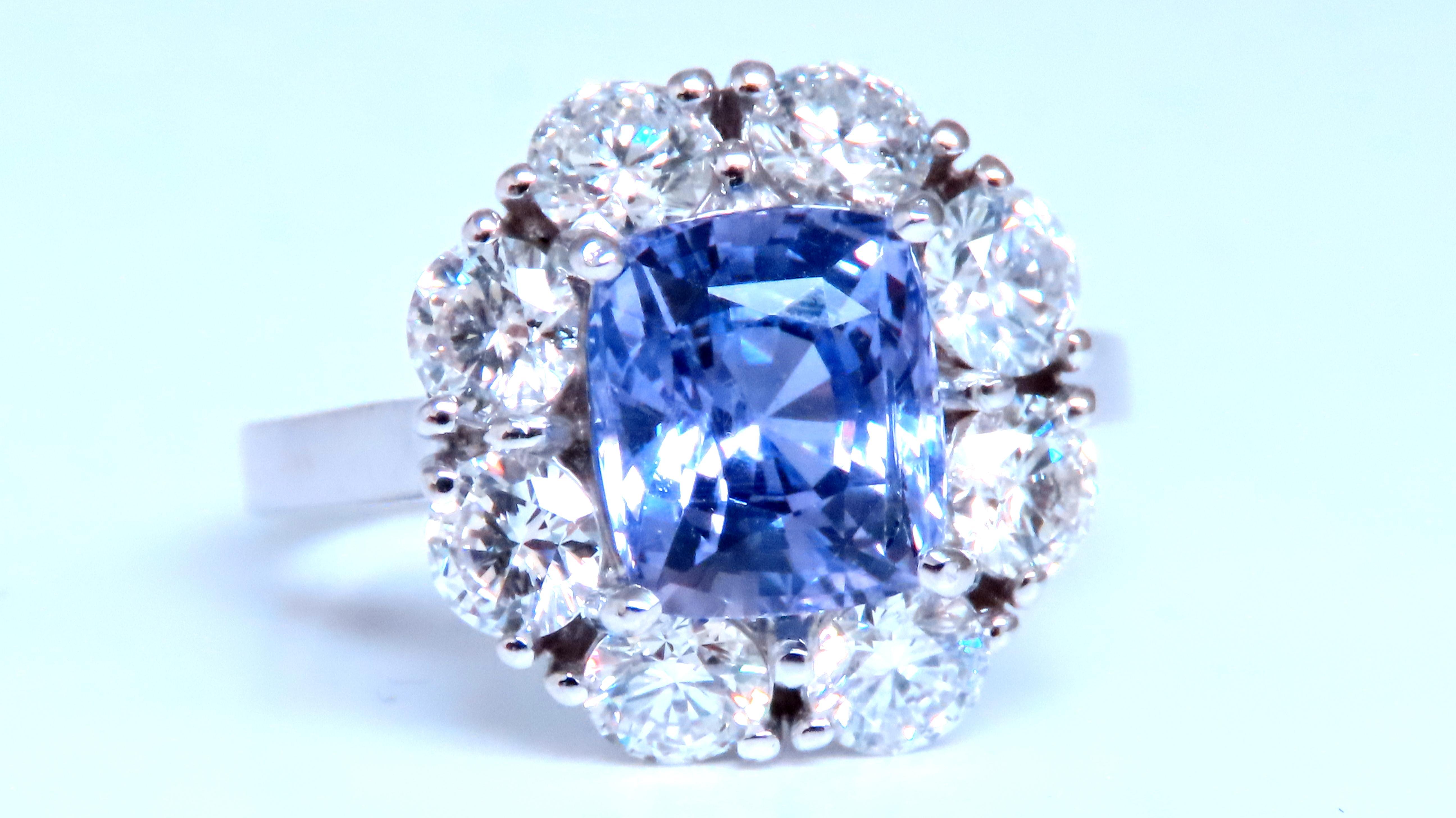 Round Cut GIA Certified 3.30ct Natural Color Change Sapphire Diamonds Ring 18kt Gold 85442 For Sale