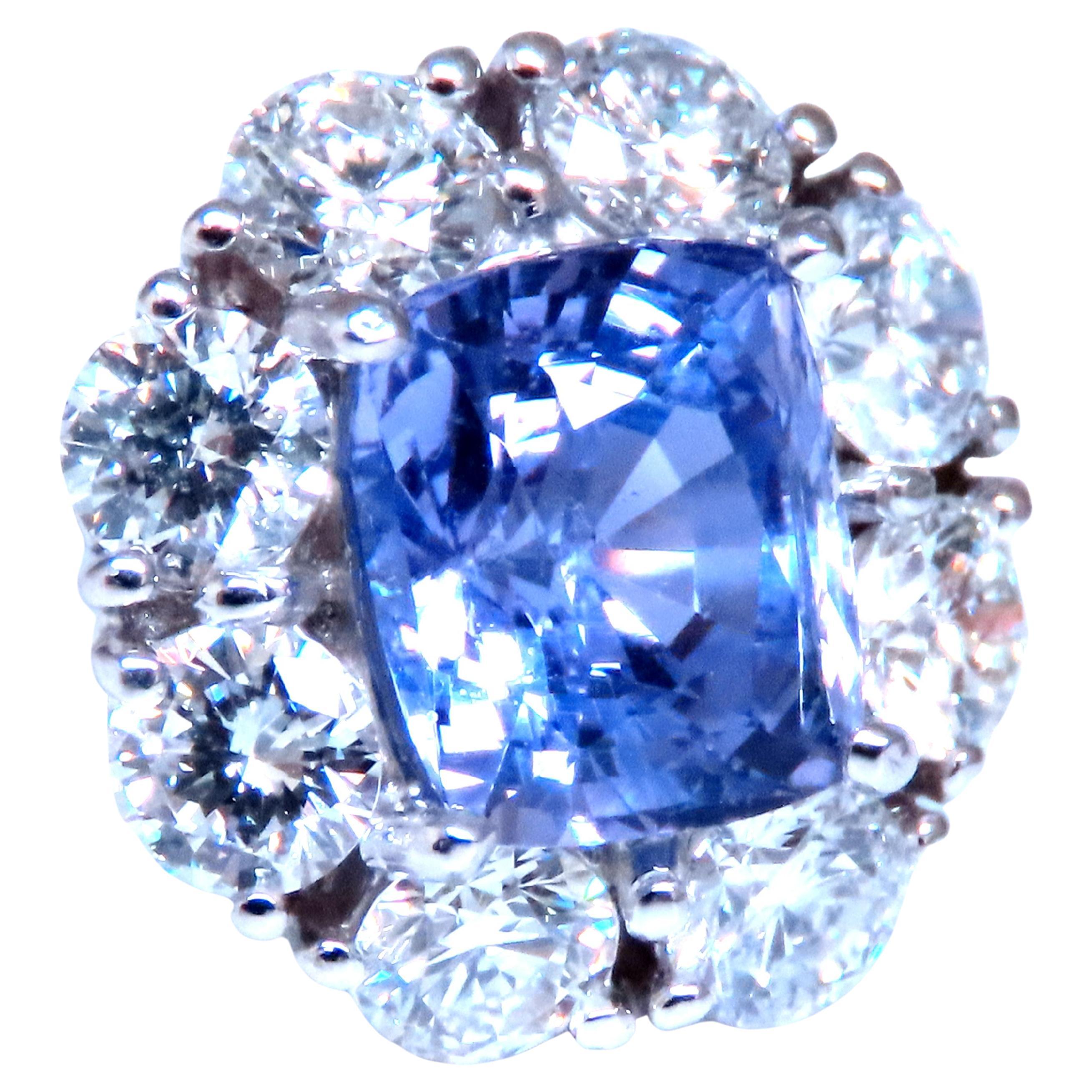 GIA Certificado 3.30ct Zafiro Natural Cambio de Color Diamantes Anillo Oro 18kt 85442