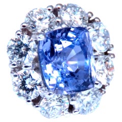 GIA Certificado 3.30ct Zafiro Natural Cambio de Color Diamantes Anillo Oro 18kt 85442