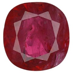 GIA Certified 3.30 Carat Natural Cushion Ruby