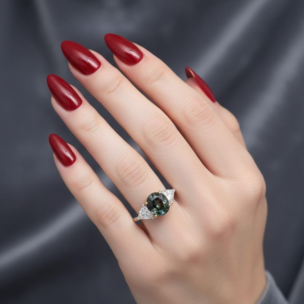 Anello in platino e oro 18 carati con alessandrite ovale e diamanti da 3,31 carati certificati GIA

Questo squisito anello a tre pietre è incentrato su un'alessandrite naturale dal taglio ovale certificata GIA del peso di 3,31 carati, che mostra