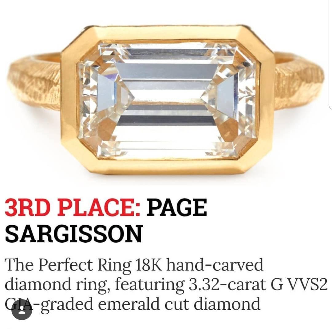 Women's or Men's GIA Certified 3.32 Carat Emerald Cut Diamond Engagement Ring G color