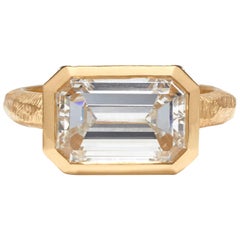 GIA Certified 3.32 Carat Emerald Cut Diamond Engagement Ring G color
