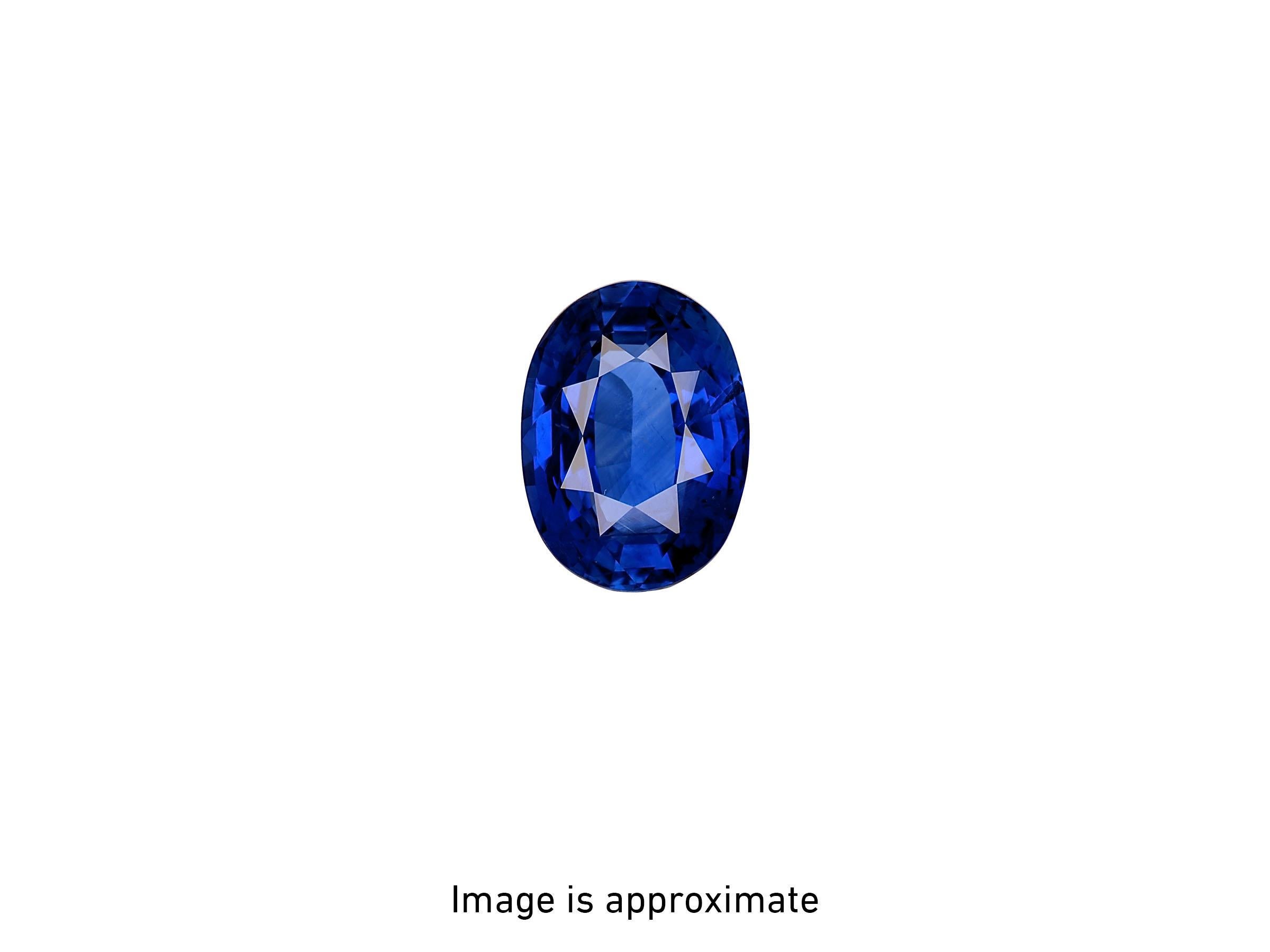 GIA Certified 3.34 Carat Blue Sapphire Diamonds Platinum Ring 3