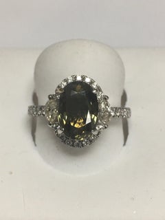 Bague de fiançailles avec diamant alexandrite de 3,35 carats certifiée GIA
