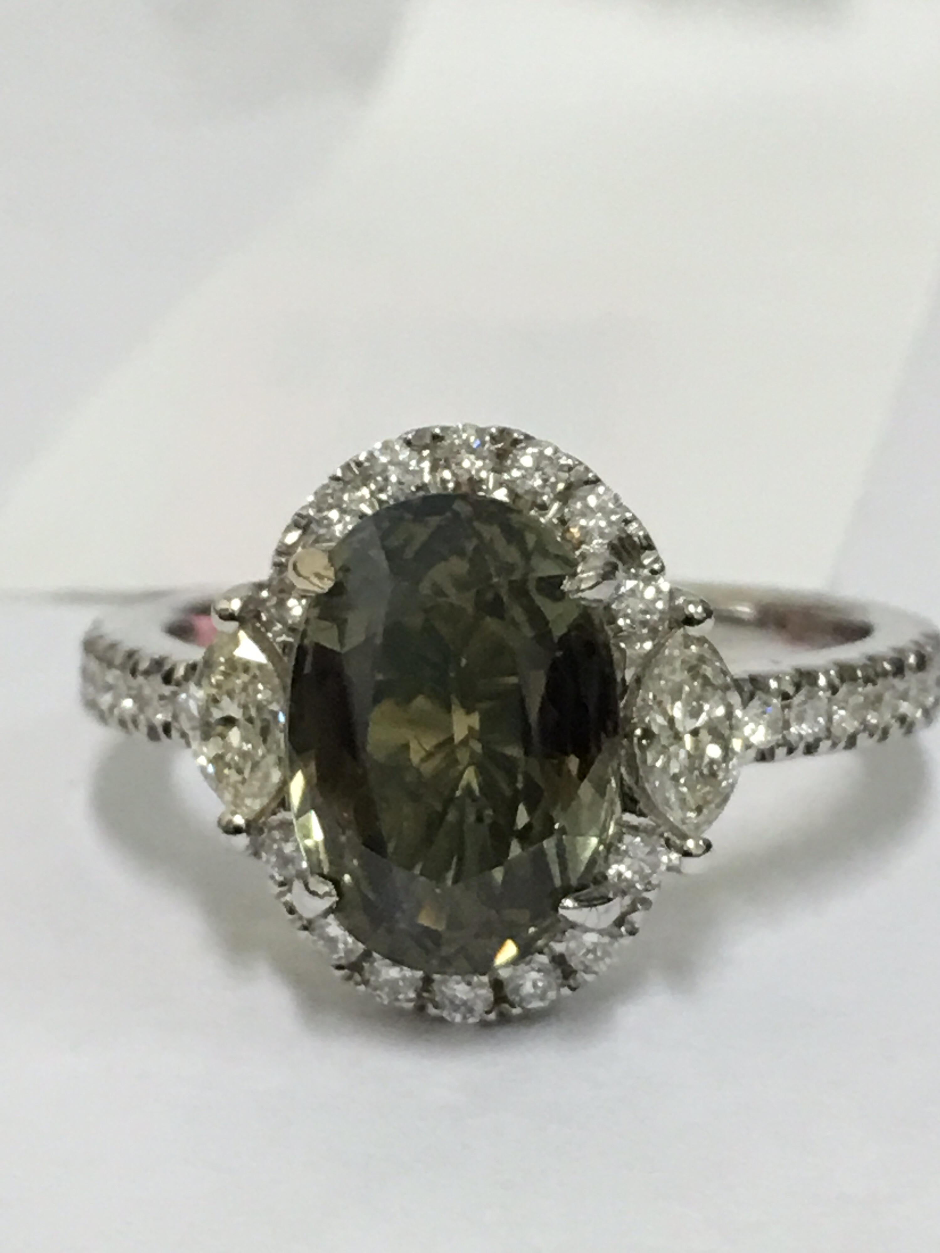 Art Deco GIA Certified 3.35 Carat Alexandrite Diamond Ring