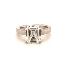 GIA Certified 3.37 Carat H-IF Emerald Cut Diamond Ring
