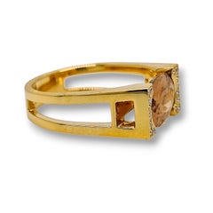 GIA Certified 3.37 Tourmaline Diamond Yellow Gold Ring