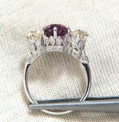 GIA Certified 3.37ct Natural Purple Pink Sapphire Diamonds Ring 18kt Classic-3*