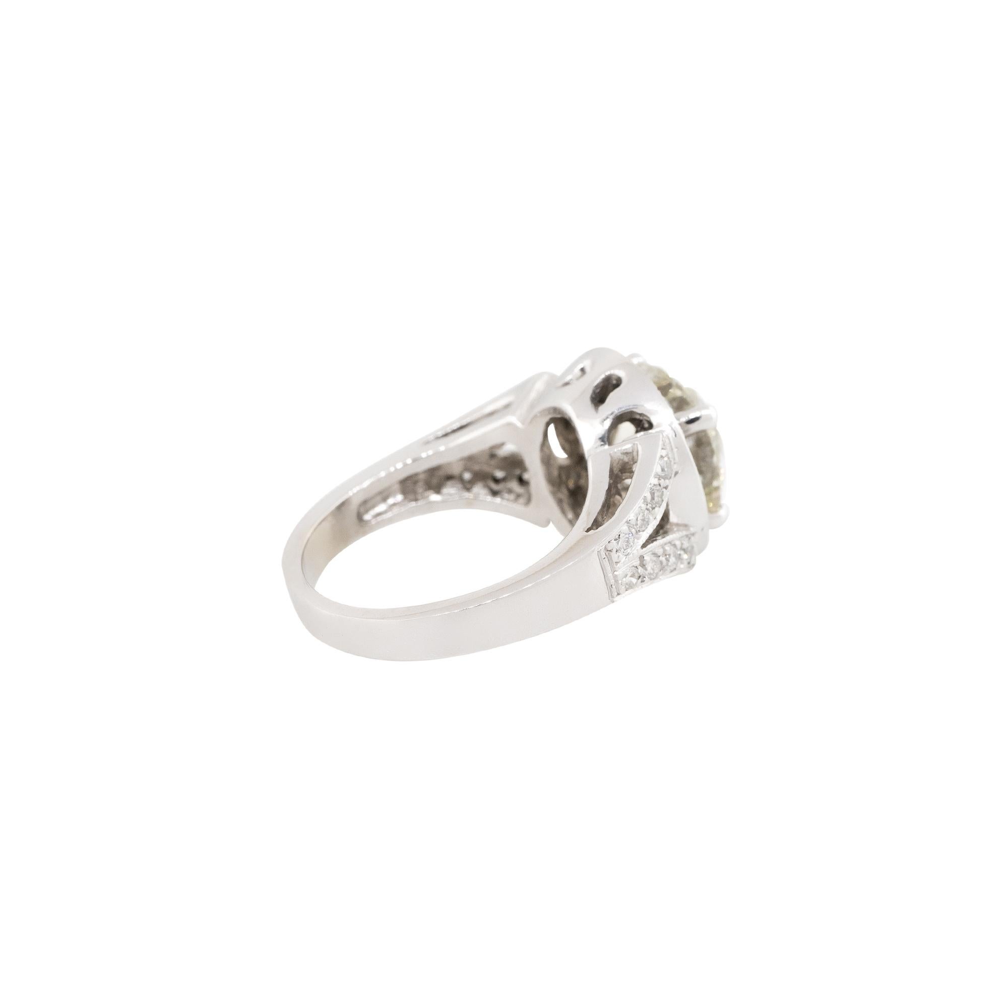 GIA-zertifizierter Verlobungsring mit 3,38 Karat Diamant-Halo aus 18 Karat, auf Lager im Zustand „Hervorragend“ im Angebot in Boca Raton, FL