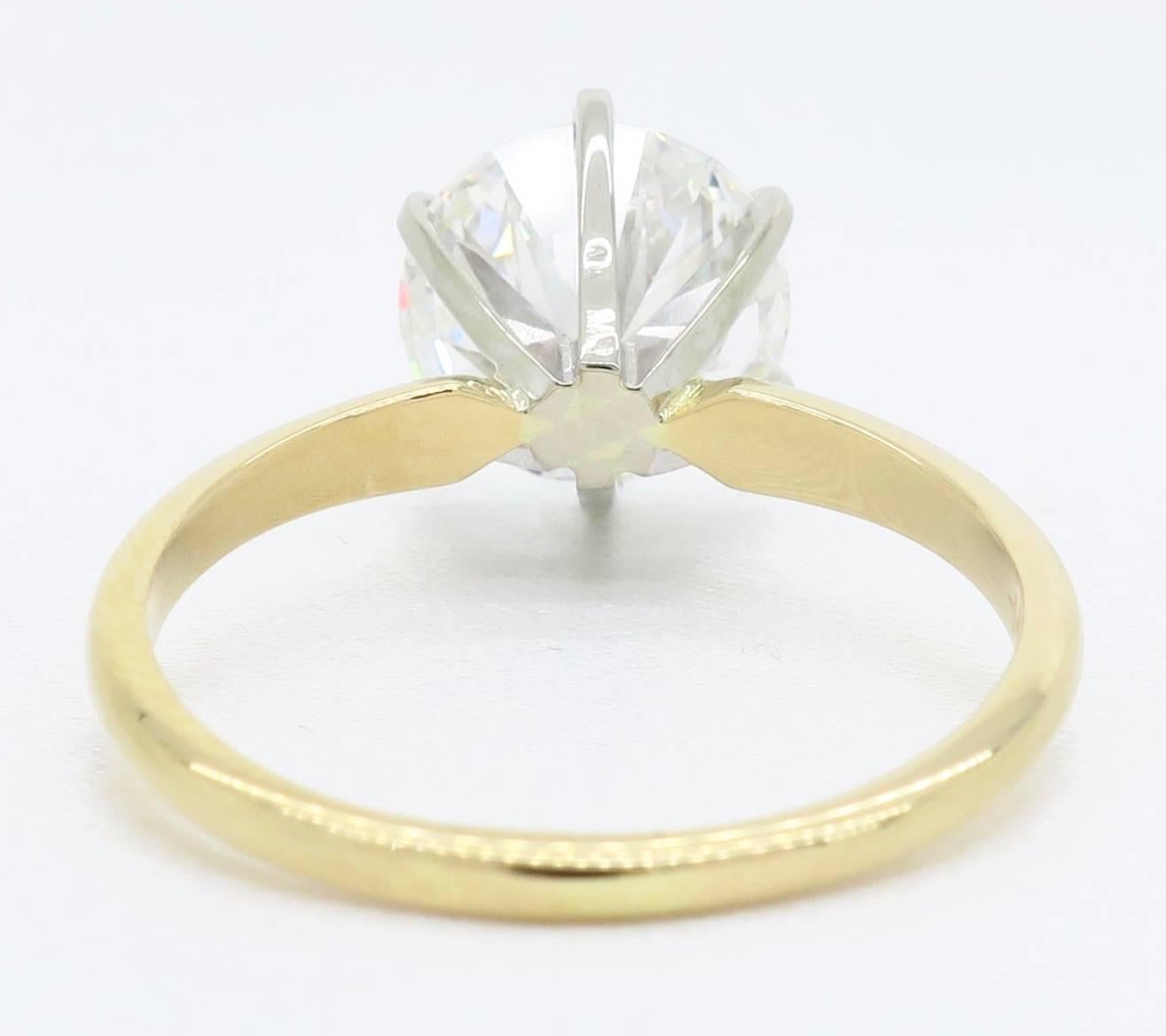GIA Certified 3.39 Carat Round Brilliant Cut Diamond Engagement Ring 3