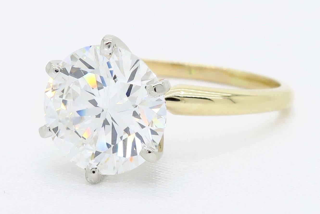GIA Certified 3.39 Carat Round Brilliant Cut Diamond Engagement Ring 1