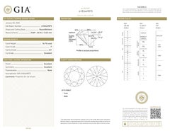 Anello con diamante brillante rotondo certificato GIA da 34 carati di colore F, platino