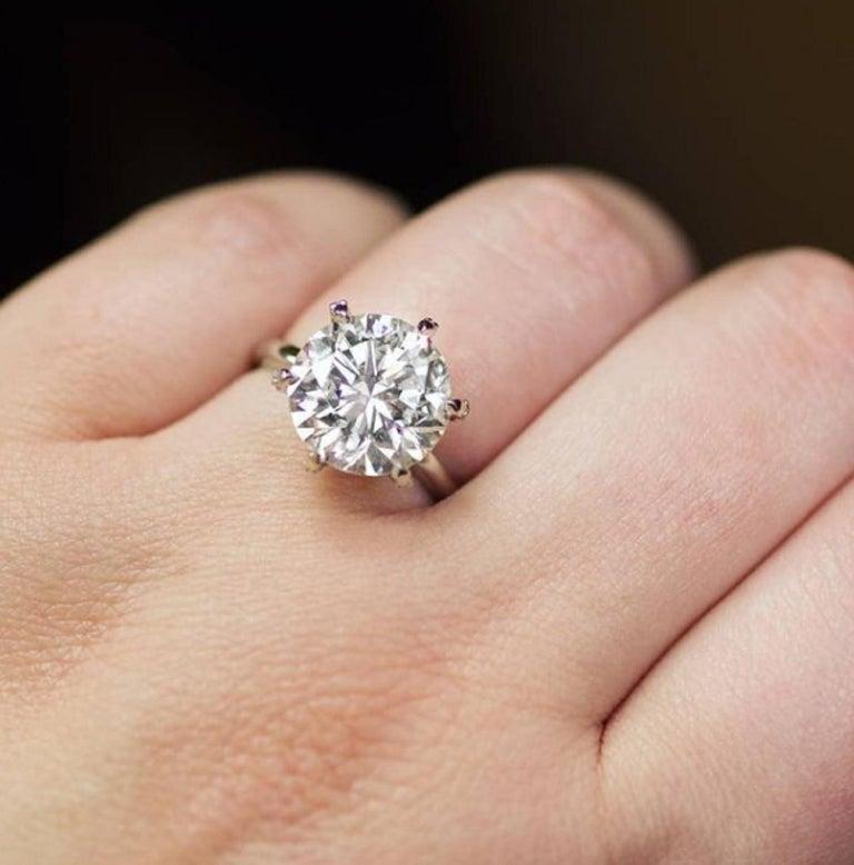 GIA Certified 3.71 Carat Round Brilliant Cut Diamond Engagement Ring