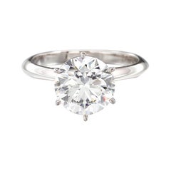 Anello di fidanzamento con diamante rotondo taglio brillante certificato GIA da 3.71 carati