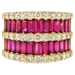 Anillo de oro de 18 quilates con rubíes y diamantes sin calentar de 3,40 quilates con certificado GIA