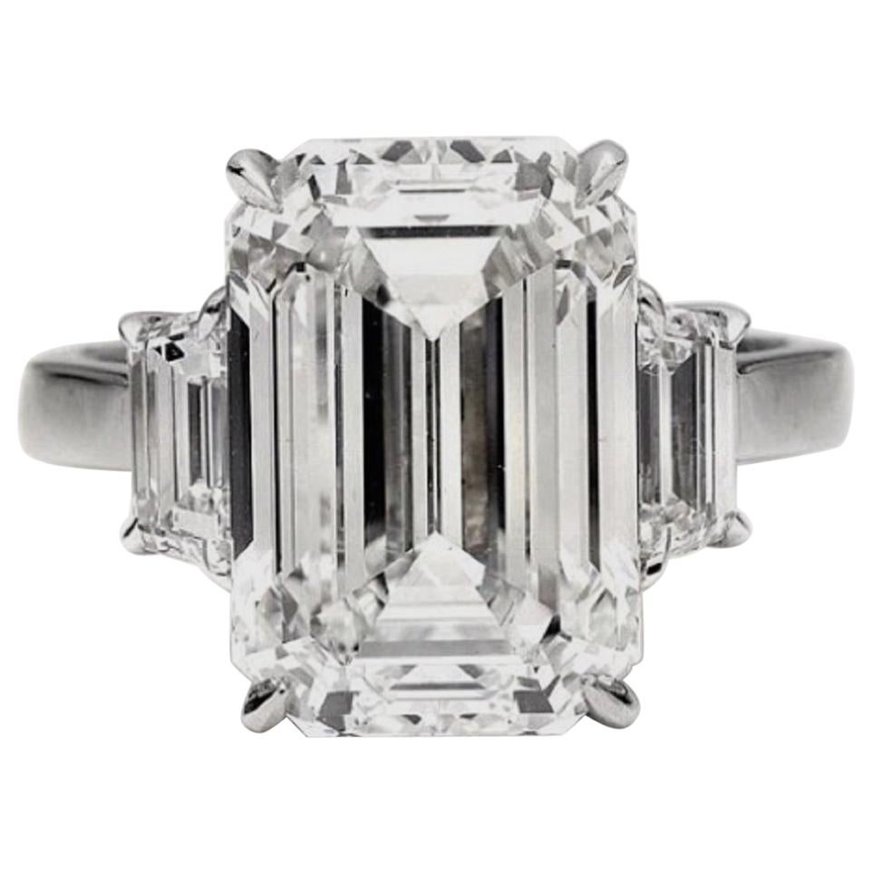 GIA Certified 3 Carat Emerald Cut Diamond Ring For Sale at 1stDibs | 3 ...