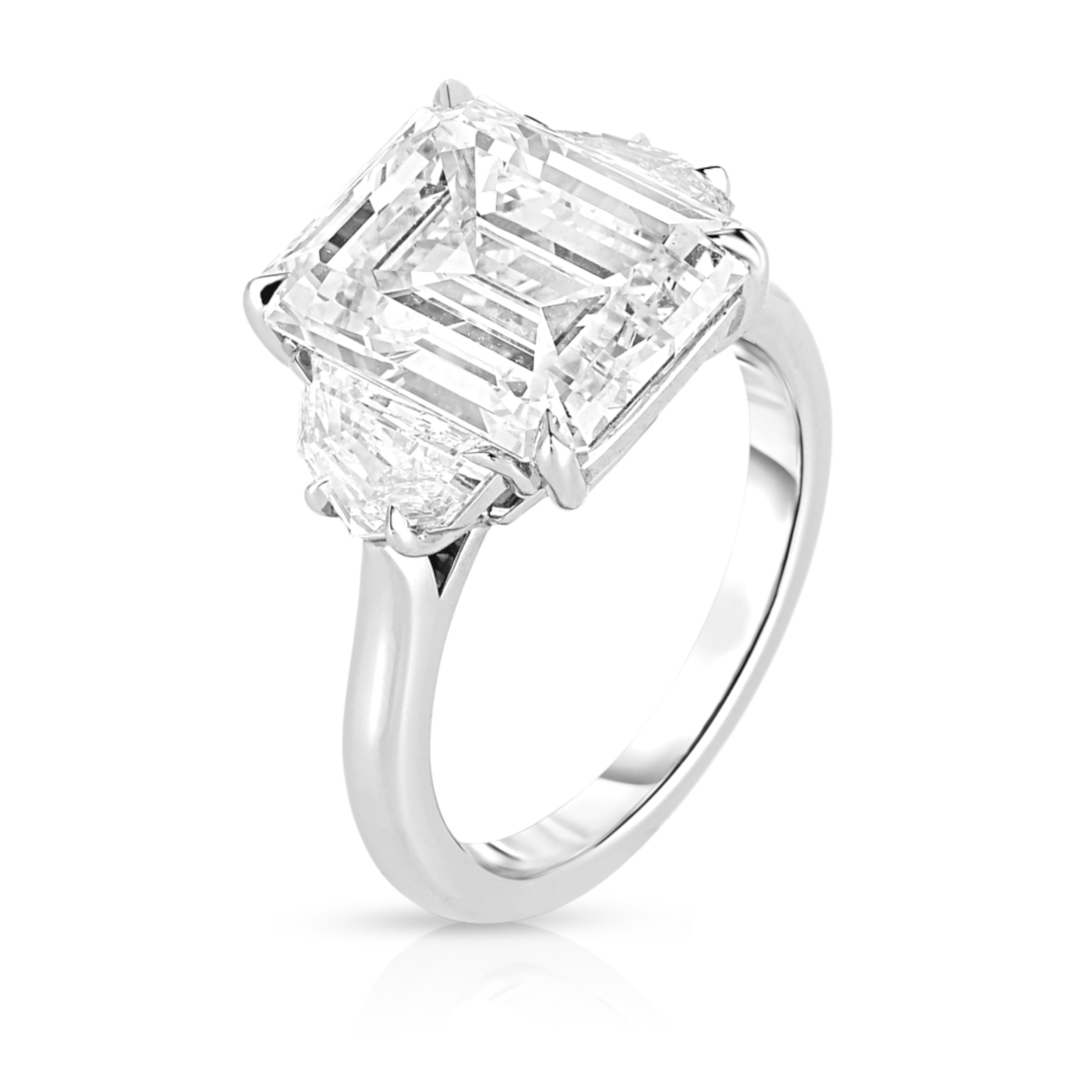 Contemporain Bague avec diamant émeraude certifiée GIA de 3,41 carats E COLOR VVS1 en vente
