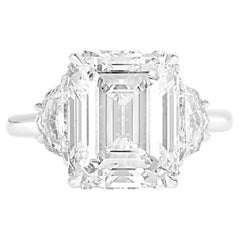 GIA-zertifizierter 3,41 Karat Smaragd-Diamantring E COLOR VVS1
