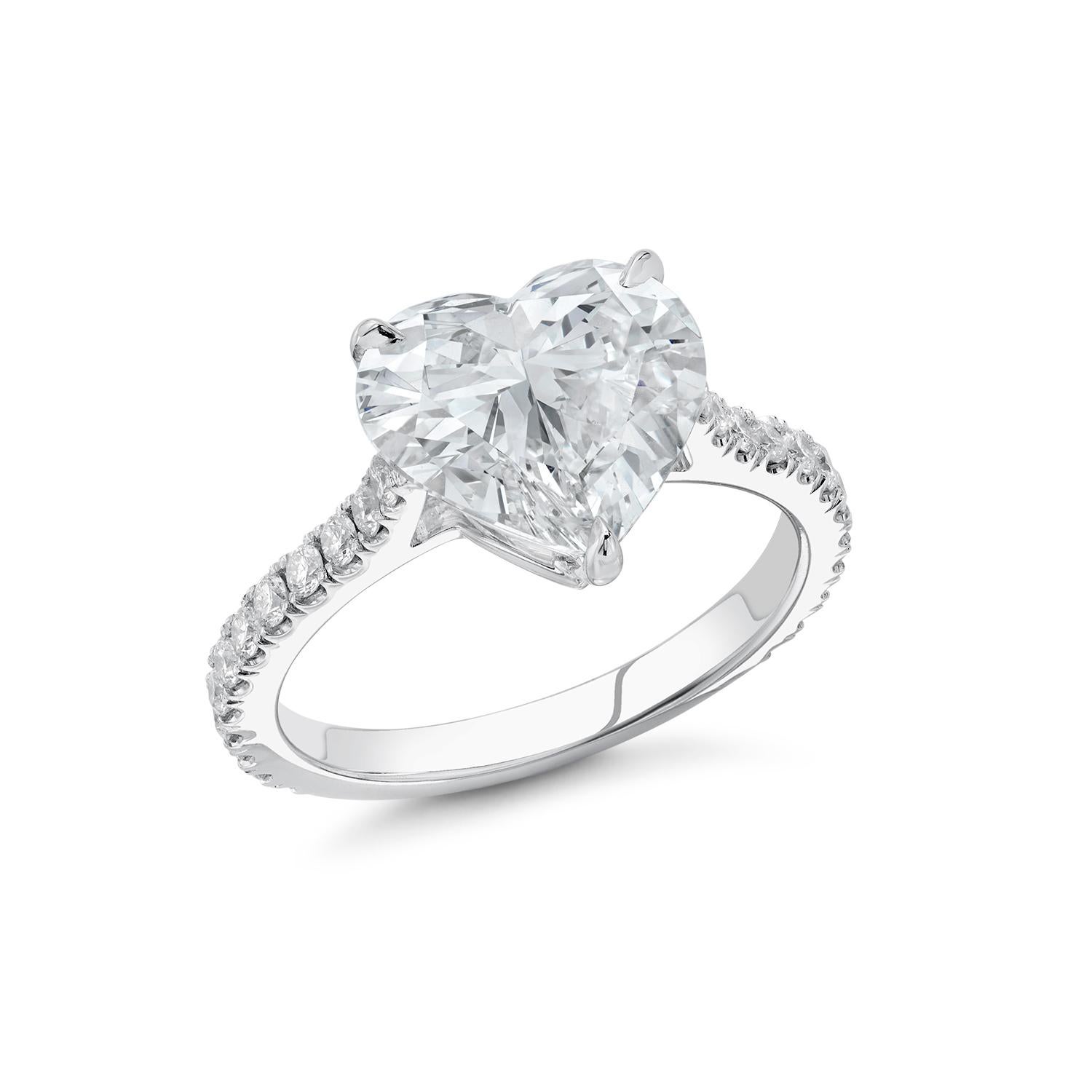 Anello di fidanzamento con diamante a forma di cuore certificato GIA da 3.41 carati In condizioni Nuovo in vendita a West Palm Beach, FL