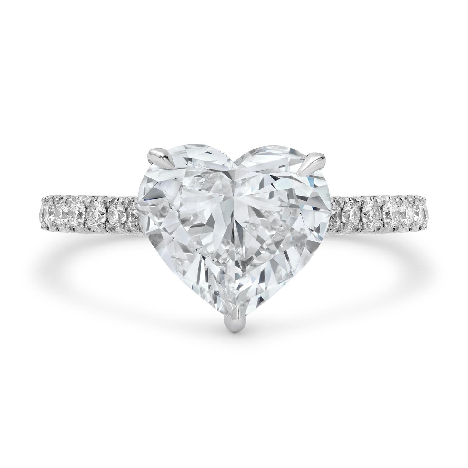 Anello di fidanzamento con diamante a forma di cuore certificato GIA da 3.41 carati in vendita 1