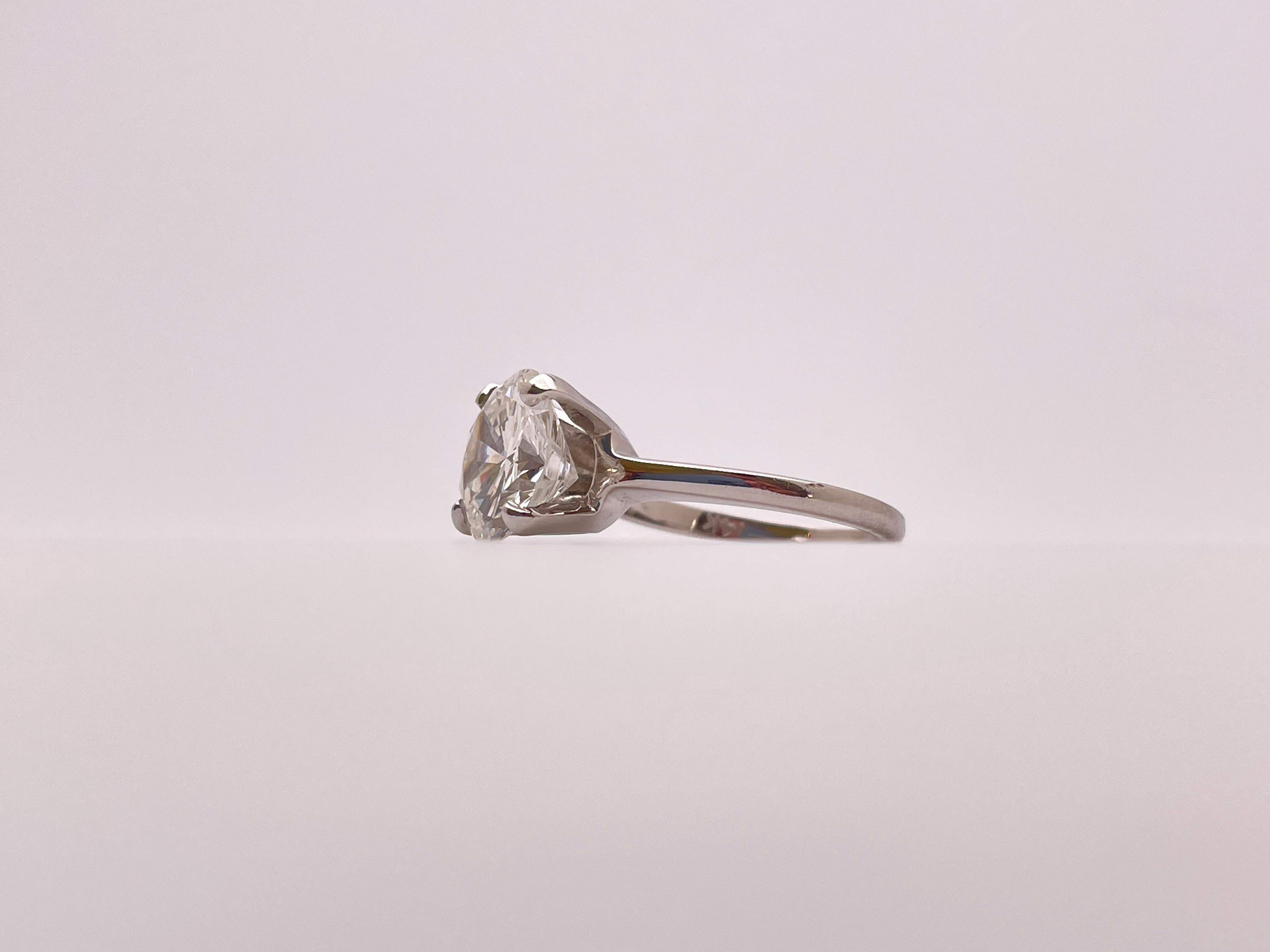 Bague de fiançailles en or blanc 14K certifiée GIA 3,42 CT de diamants naturels en vente 9