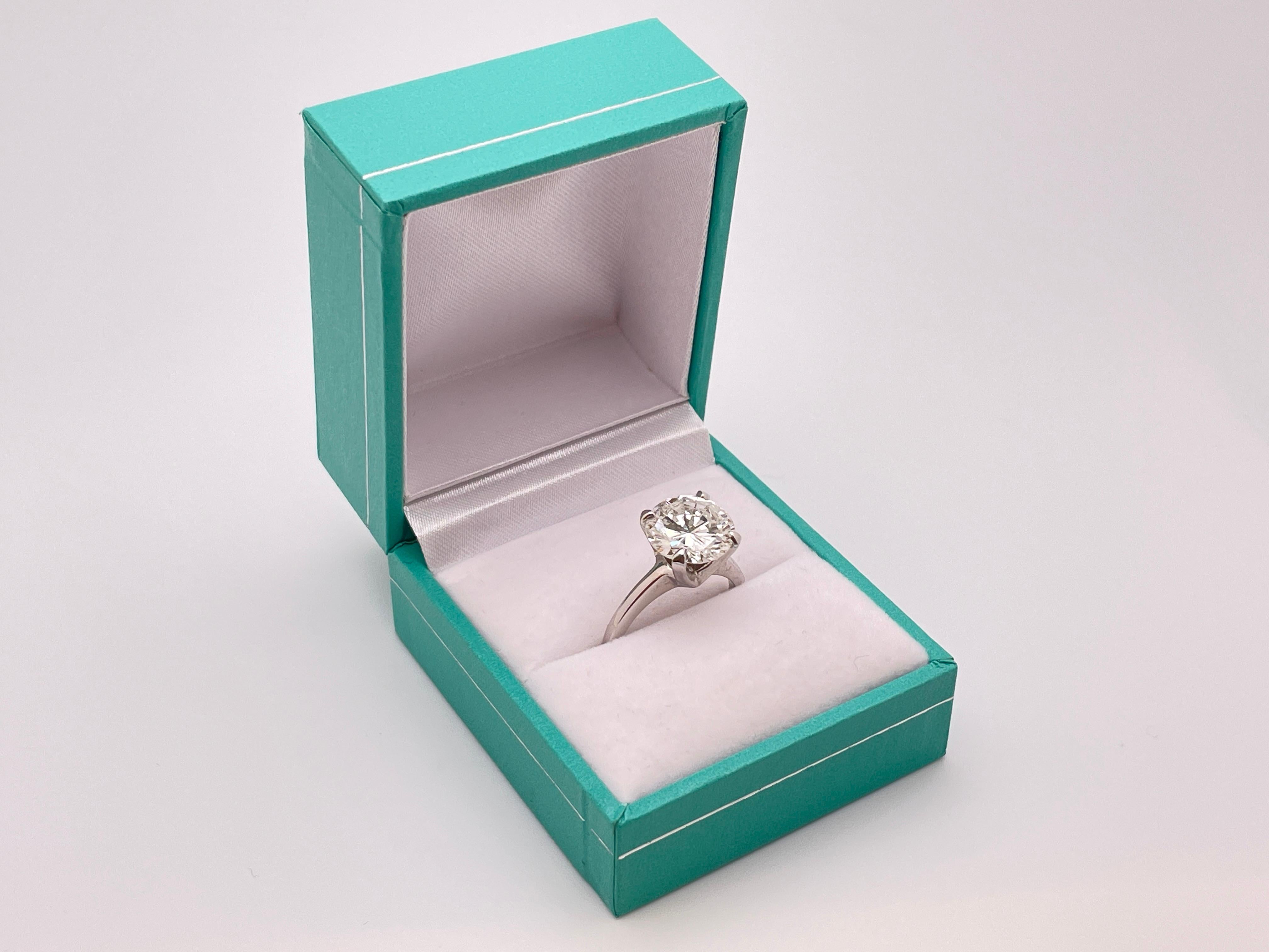 Bague de fiançailles en or blanc 14K certifiée GIA 3,42 CT de diamants naturels Unisexe en vente