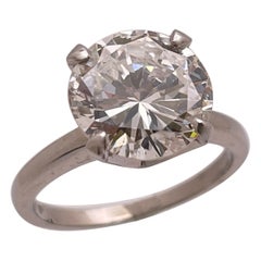 GIA Certified 3.42 CT Natural Diamond Engagement Ring 14K White Gold