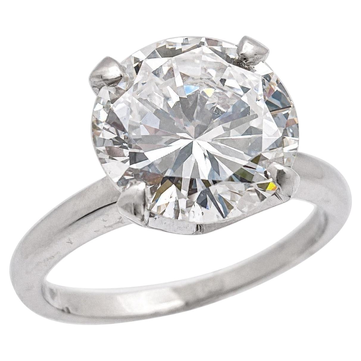GIA Certified 3.42 CT Natural Diamond Engagement Ring 14K White Gold