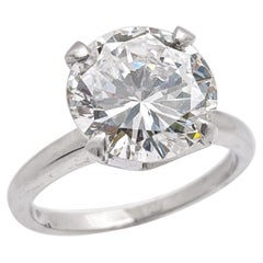 GIA Certified 3.42 CT Natural Diamond Engagement Ring 14K White Gold