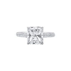 GIA Certified 3.43 Carat Natural Untreated White Diamond Engagement Wedding Ring