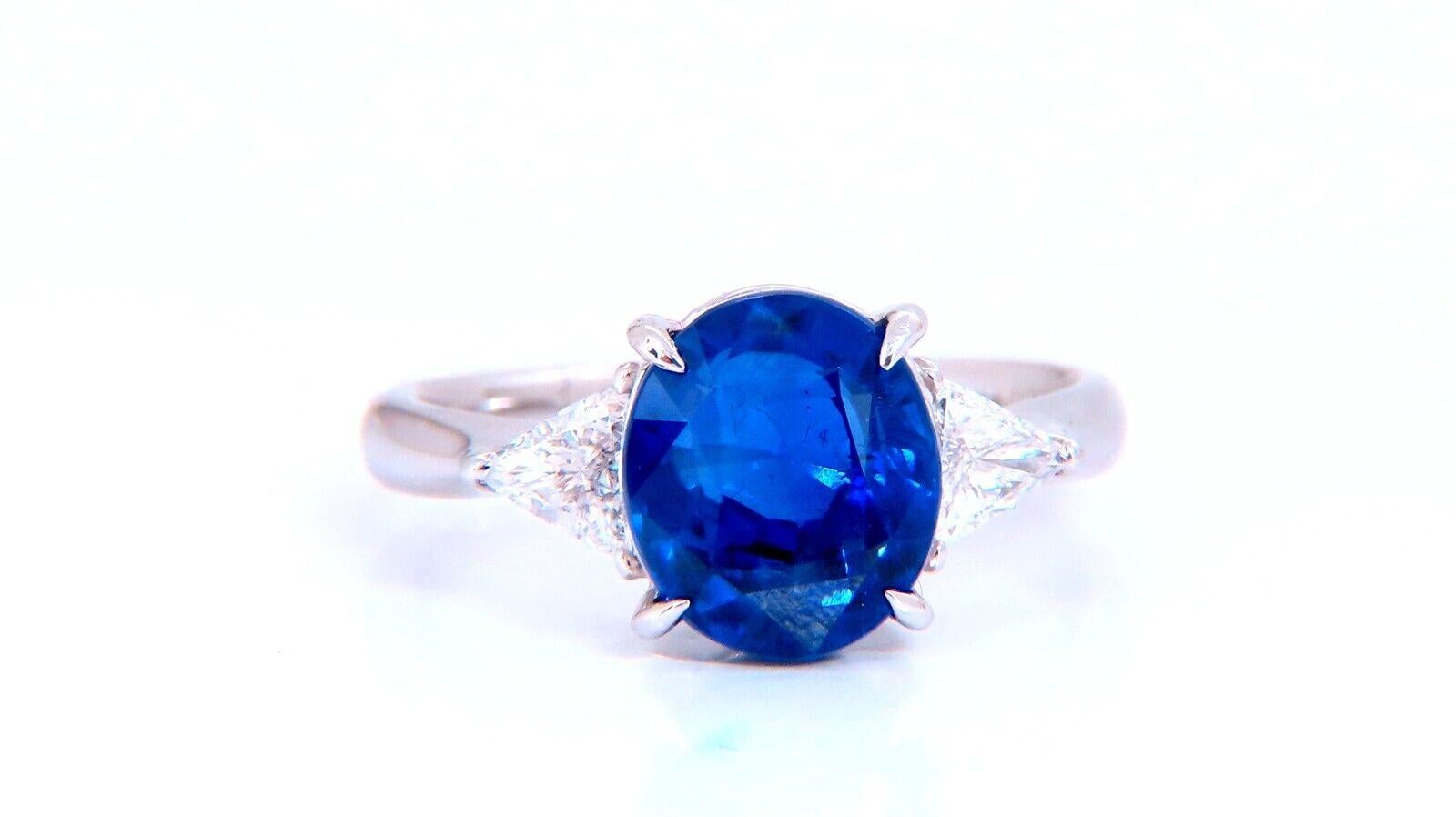 GIA Certified Burma No Heat Sapphire Ring

GIA Certified 3.43ct. 

Natural Sapphire ring. 

Report: 1385814557 

Oval cut: 9.13 X 7.88 X 5.32mm 

Transparent, Blue 

No Heat 

.28ct. Side natural triangle cut diamonds: 

G-color, Vs-2 clarity.