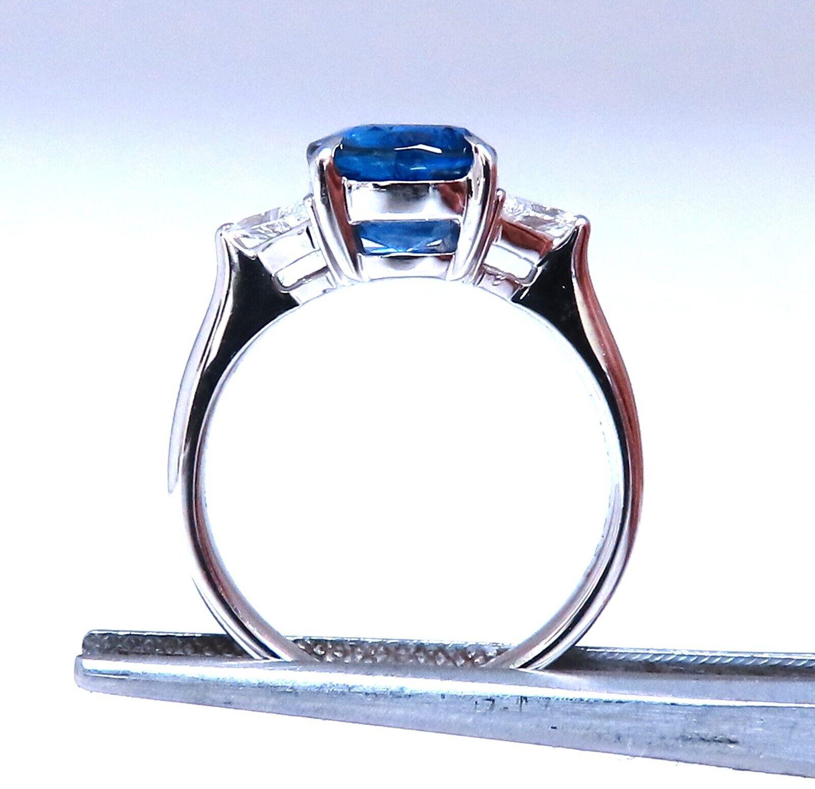Women's or Men's GIA Certified 3.43ct Burma No Heat Blue Sapphire Diamonds Ring Platinum For Sale