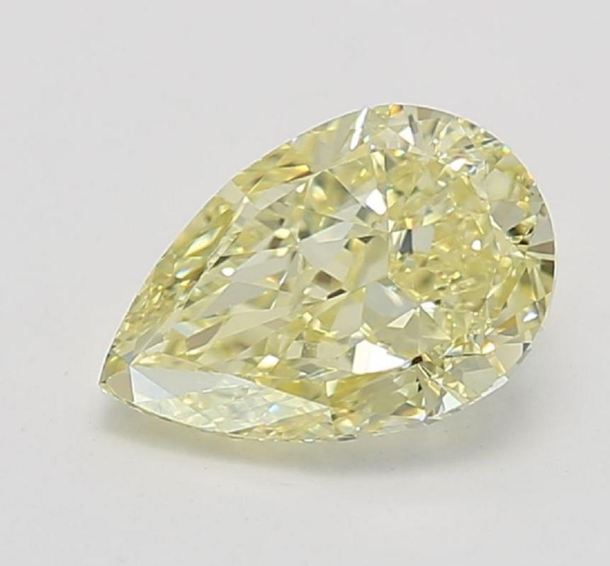 Contemporary GIA Certified 3.44 Carat Pear Yellow Diamond
