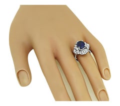 GIA Certified 3.49ct Ceylon Sapphire 1.15ct Diamond Ring