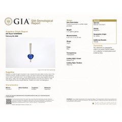 GIA Certified 3.5 Carat Heart Blue Sri Lanka Sapphire Diamond 18K Drop Pendant