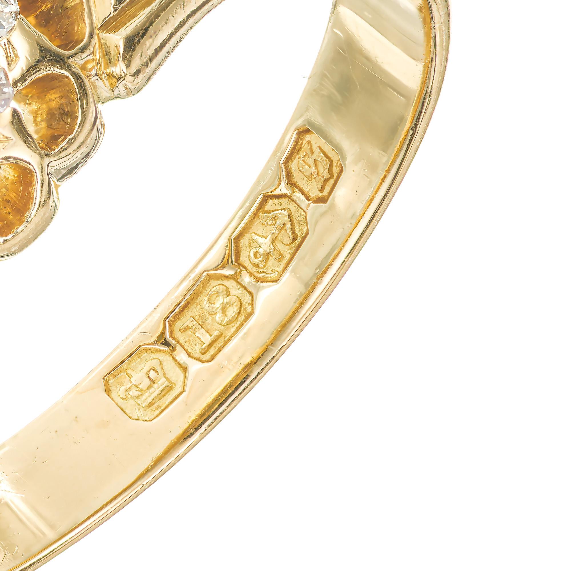 GIA Certified .35 Carat Quartz Cats Eye Diamond Halo Yellow Gold Mens Ring  For Sale 1