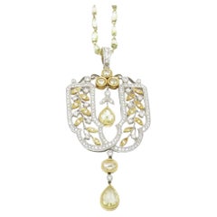 GIA Certified 35 Carats Fancy Yellow Necklace
