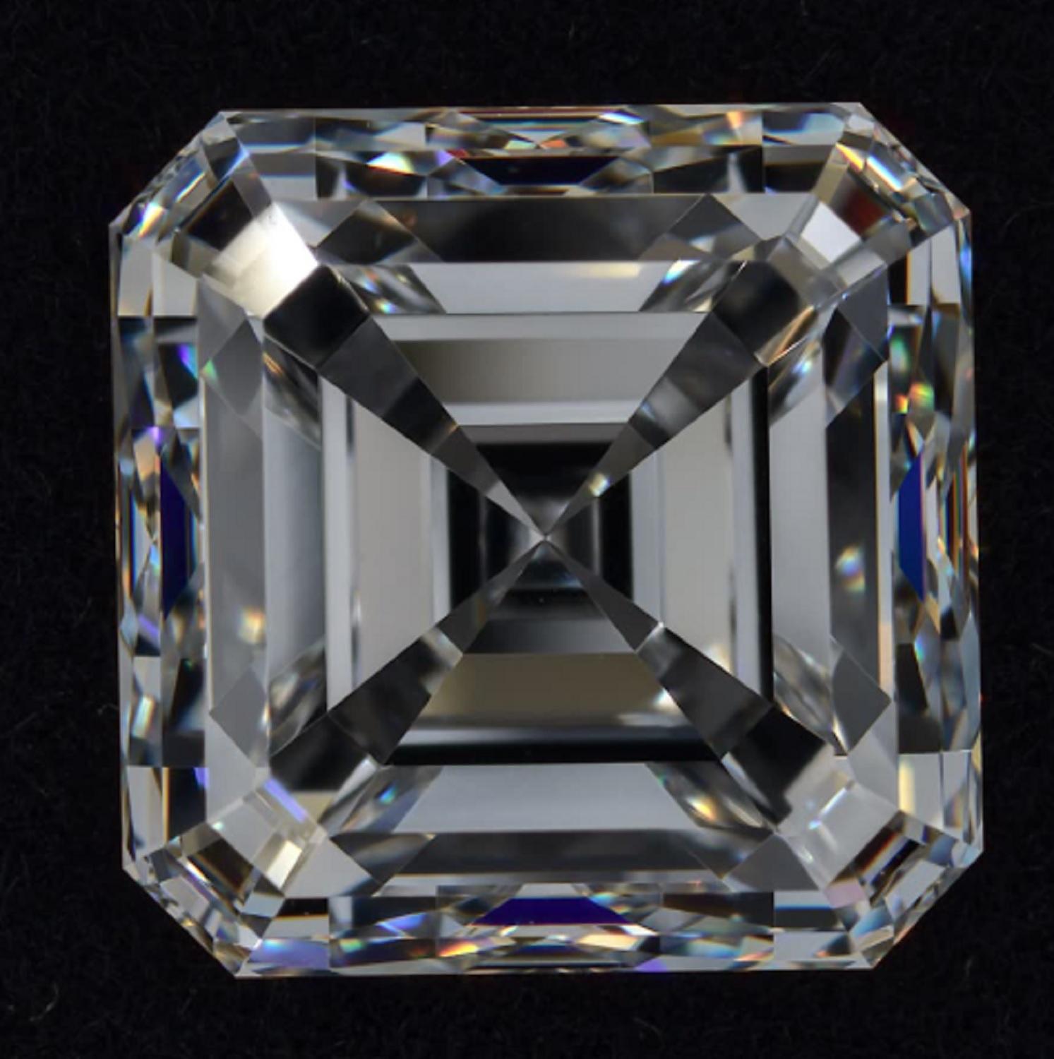 Modern GIA Certified 3.67 Carat Asscher Cut Diamond F Color VS1 Clarity Excellent Cut